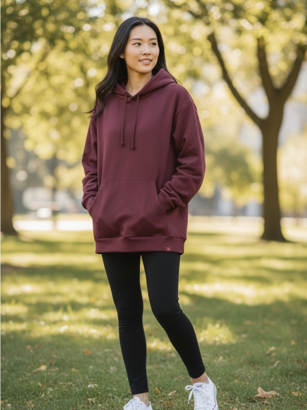 JoyLab Wine Hoodie - Cozy Drawstring Pullover